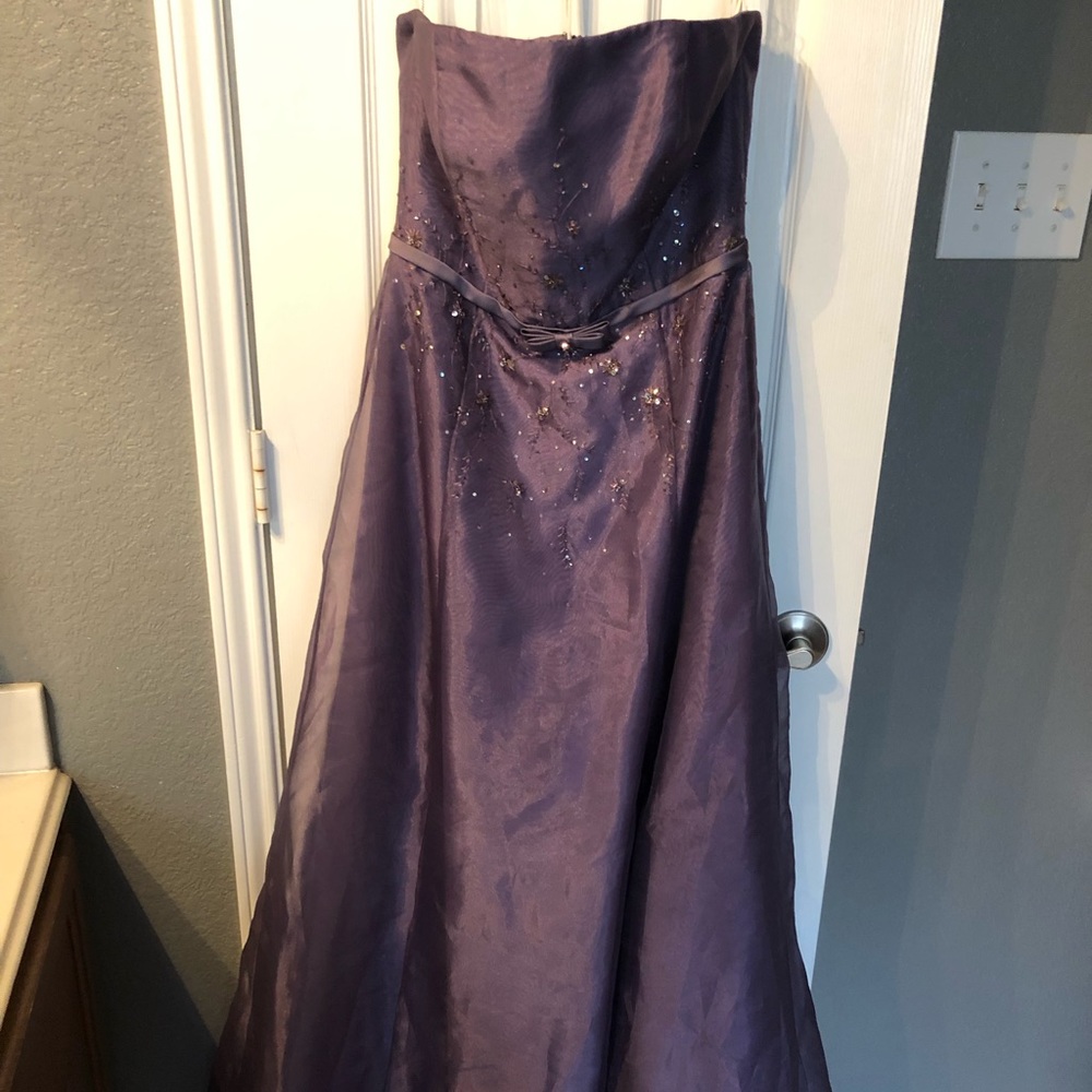 David Bridal purple dress